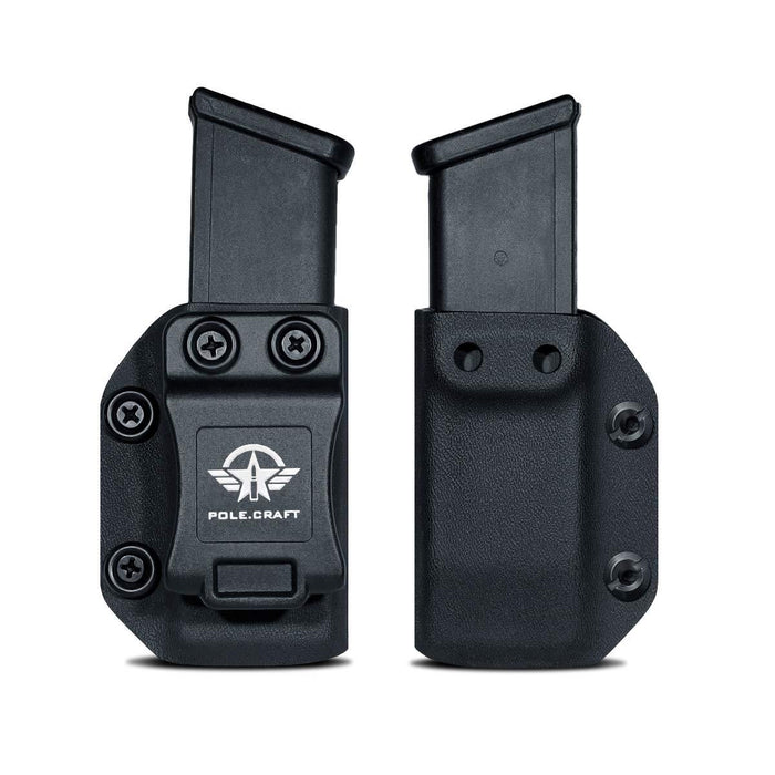 IWB/OWB Glock Magazine Holster Kydex - Glock Mag Carrier - Available Model: 9mm/.40 Double Stack Magazines for: Glock 17 Glock 19 22 23 25 26 27 31 32 33 34 35 37 38 39 Magazines Holder Case