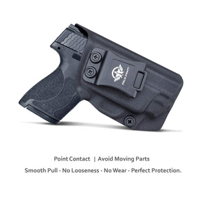 PoLe.Craft IWB Kydex Holster Custom Fit: Smith & Wesson M&P Shield 9/40 M2.0 S&W - with Integrated CT Laser - Inside Waistband Concealed Carry - Cover Mag-Button, Widened Entrance, No Wear, No Jitter - Black - PoLe.Craft Holster & Knives
