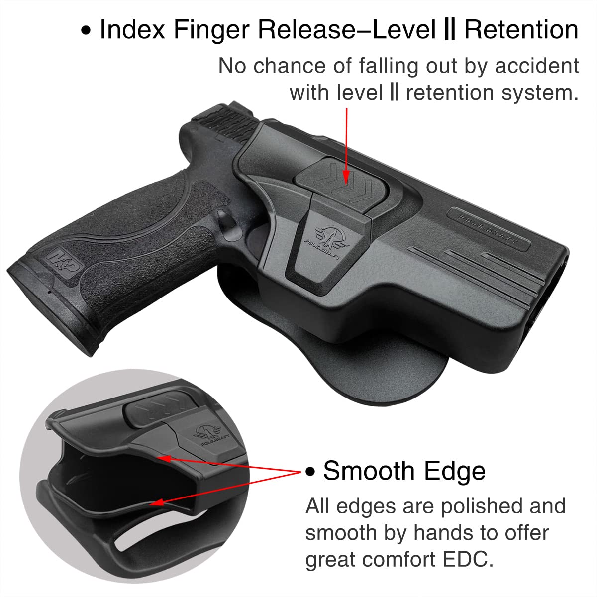 M&P 2.0 Holster OWB Paddle Polymer Holsters Fit Smith & Wesson M&P 9m PoLe.Craft Holster
