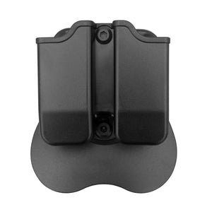OWB Double Magazine Polymer Holster - Double Magazine Pouch - Available Model: 9mm .40 Double Stack Mag Holder for: Glock Sig sauer Ruger Beretta Browning Taurus H&K CZ Walther Colt Most Pistol Mags Magazines Holder Case