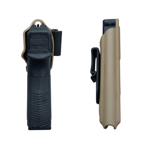 IWB Kydex Holster Fits: Glock 19 19X / Glock 23 / Glock 25 / Glock 32 (Gen 1-5) / Cz P10 Pistol Case Inside Waistband Carry Concealed Holster Glock 19 Guns - Adj. Height & Cant - Entrance Widen - Tan - PoLe.Craft Holster & Knives
