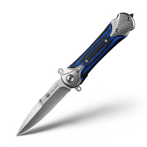 POLE.CRAFT Tactical Folding Pocket Knife for Men, 3.94" 7Cr13Mov Spear Point Blade Micarta Handle, Liner Lock EDC Folding Knife with Pocket Clip, Sharp Outdoor Camping Survival Knife, Gifts for Men