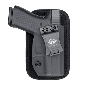 POLE.CRAFT IWB Kydex Holster Custom Fits: Glock 43 / Glock 43X - Inside Waistband Carry Holster - Adj. Cant Retention - Cover Mag-Button - No Wear - No Jitter