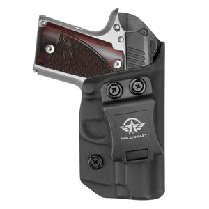 POLE.CRAFT IWB Kydex Holster for Kimber Micro 9mm Pistol - Inside Waistband Concealed Carry - Adj. Cant Retention - Cover Mag-Button - No Wear - No Jitter