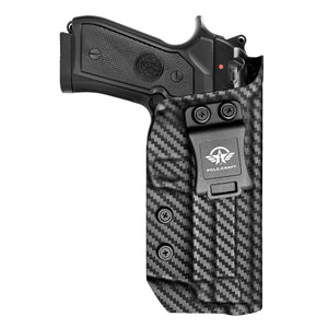 Beretta 92FS 92A1 96A1 Holster IWB / OWB Kydex Holster For Beretta 92 FS / 92 A1 / 96 A1 Pistol Accessories- Inside / Outside Waistband Concealed Carry - Adj. Width Height Retention Cant, Cover Mag-Button, Entrance Widened