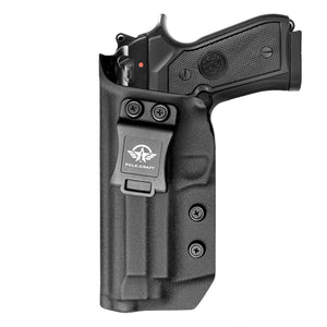 Beretta 92FS 92A1 96A1 Holster IWB / OWB Kydex Holster For Beretta 92 FS / 92 A1 / 96 A1 Pistol Accessories- Inside / Outside Waistband Concealed Carry - Adj. Width Height Retention Cant, Cover Mag-Button, Entrance Widened