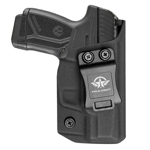 POLE.CRAFT Ruger Max-9 Holster IWB Kydex for Ruger Max-9 Barrel 3.20'' Gun Pocket Pouch - Inside Waistband Concealed Carry - Adj. Cant Retention - Cover Mag-Button - No Wear - No Jitter