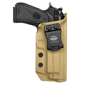Beretta 92FS 92A1 96A1 Holster IWB / OWB Kydex Holster For Beretta 92 FS / 92 A1 / 96 A1 Pistol Accessories- Inside / Outside Waistband Concealed Carry - Adj. Width Height Retention Cant, Cover Mag-Button, Entrance Widened