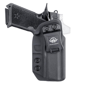 POLE.CRAFT Staccato HD P4 Holster IWB Kydex for Fit: Staccato HD P4 Pistol - Inside Waistband Concealed Carry - Adj. Cant Retention - Cover Mag-Button - No Wear - No Jitter