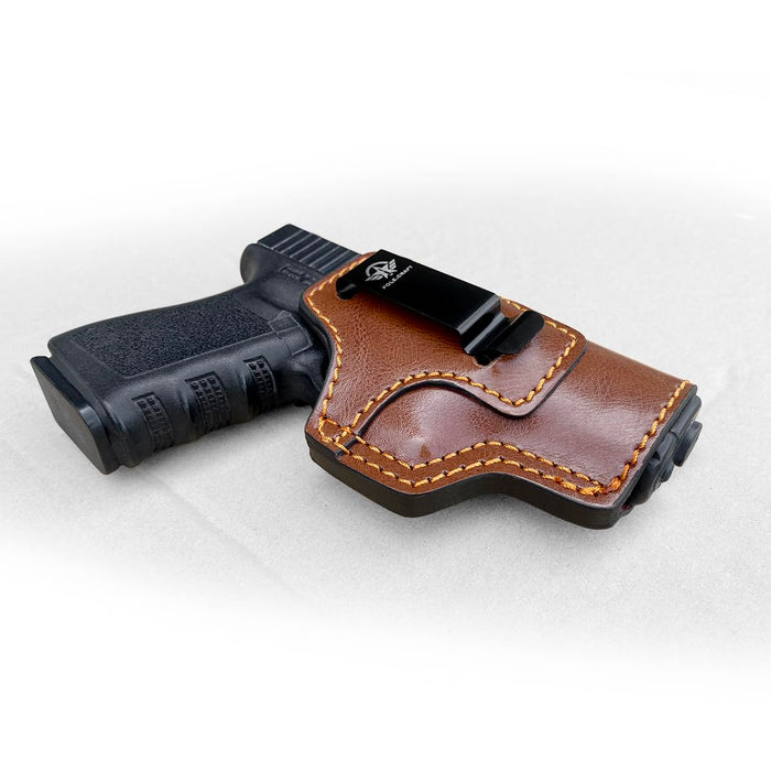 Leather Holsters for Pistol : Glock 19 23 45 - Taurus G2C G2S G3C - S&W SD9VE M&P Shield 9MM - Ruger SECURITY-9 SR9C - Springfield HELLCAT Pro - Walther PPS - CZ P10C...(Black - Right Hand Draw (IWB))