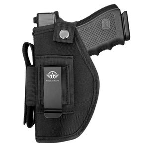 IWB/OWB Pistol Holsters Fit：Glock 19 17 26 43/G2C G3C/Sig P320/M&P 9mm 40/45/380 /Security 9/Hellcat (Black, Right/Left Hand Draw (IWB/OWB) with Mag Pouch)