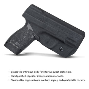 M&P 45 Shield Holster IWB Kydex Holster Custom Fit: Smith & Wesson M&P 45 Shield M2.0 3.3”Barrel Pistol - Inside Waistband Concealed Carry - Adj. Cant Retention - Cover Mag-Button - No Wear, No Jitter