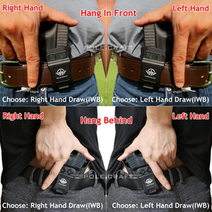 HK VP9 Holster IWB Kydex For Heckler & Koch (H&K) VP9 VP40 Concealed Carry - Inside Waistband Carry Concealed Holster VP9 H&K VP40 Pistol Case Guns Accessories - Point Touching, No Wear, No Jitter - Tan - PoLe.Craft Holster & Knives