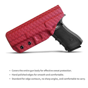 Glock 17 Holster, Carbon Fiber Kydex Holster IWB for Glock 17 / Glock 22 / Glock 31 (Gen 3 4 5) - Inside Waistband Carry Concealed Holster Glock 17 Gun Accessories (Red, Right)