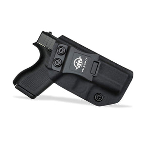 Kydex IWB Holster Custom Fits: Glock 42 Concealed Carry - Inside Waistband Carry Concealed Holster Glock 42 Pistol Case Guns Accessories - Point Touching - No Wear - No Jitter - Black - PoLe.Craft Holster & Knives