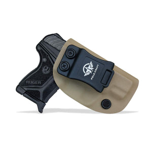 Kydex IWB Holster Custom Fits: Ruger LCP II - LCP 2 Pistol Case Pocket Inside Waistband Carry Concealed Holster IWB Pistol Pouch Gun Accessories - Point Touching - No Wear - No Jitter - Tan - PoLe.Craft Holster & Knives