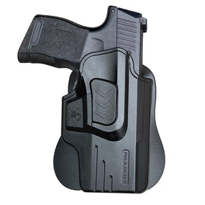 Sig P365 Holster OWB Paddle Polymer Holsters Fit: Sig Sauer P365 / P365 SAS Outside Waistband Open Carry Polymer Holster with Safety Lock, Angle Adjustable / 1.5"-2" Belt Adjustable