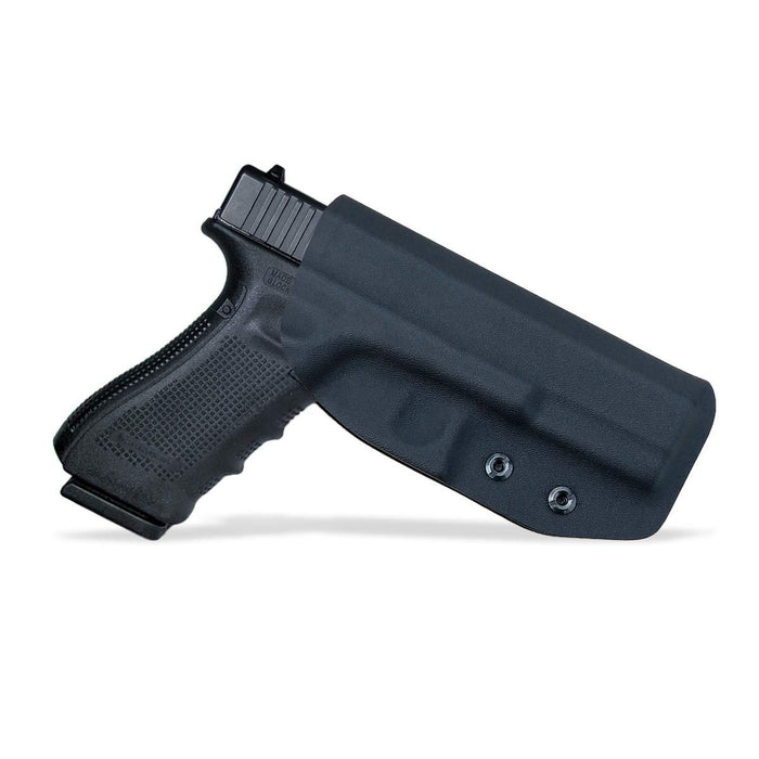Kydex OWB Holster Fit: Glock 17 22 31 / Glock 19 19x / Glock 23 25 32 / Glock 26 27 30s (Gen 1-5) CZ P10 Pistol Case Waistband Outside Carry 1.5-2 Inch Belt Clip - Black