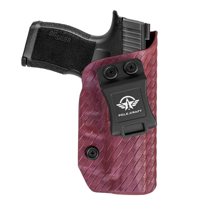 P365XL Holster, Carbon Fiber Kydex Holster IWB for sig P365XL Holsters Concealed Carry - Inside Waistband Carry Concealed Holster sig P365XL Pistol Gun Case Accessories (Red, Right Hand)