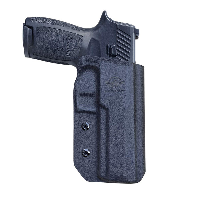 OWB Kydex Holster Custom Fit: Sig Sauer P320 Carry / P320 Full Pistol - Outside Waistband Carry / 1.5-2 Inch Belt Clip - Adj. Width Height Retention Cant, Entrance Widened