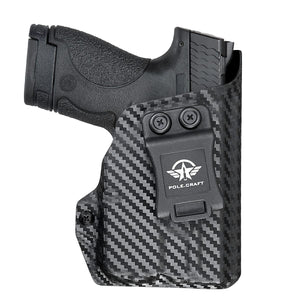 M&P Shield 40 Holster with TLR-6 Light Laser Carbon Fiber for Smith & Wesson M&P Shield 9mm/.40 w/TLR-6 - Inside Waistband Carry Concealed Holster M&P Shield 9mm with Laser (Black, Right Hand)