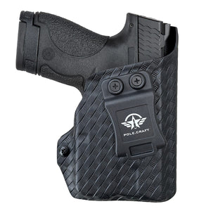 M&P Shield 40 Holster with TLR-6 Light Laser Carbon Fiber for Smith & Wesson M&P Shield 9mm/.40 w/TLR-6 - Inside Waistband Carry Concealed Holster M&P Shield 9mm with Laser Pouch (Black, Right Hand)