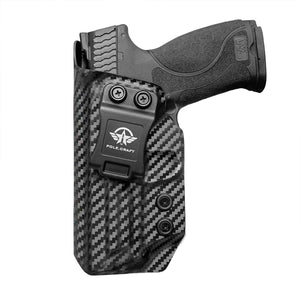 M&P 9mm Holster, M&P 2.0 Hoster IWB Kydex Carbon Fiber Custom Fit: Smith & Wesson M&P 9mm M2.0 4"/4.25" Pistol - Inside Waistband Concealed Carry - Cover Mag-Button - Widened Entrance - No Wear, No Jitter