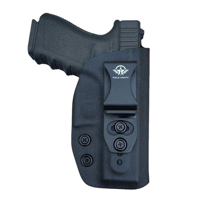IWB Kydex Holster Fits: Glock 19 19X / Glock 23 / Glock 25 / Glock 32 (Gen 1-5) / Cz P10 Pistol Case Inside Waistband Carry Concealed Holster Glock 19 Guns - Adj. Height & Cant - Entrance Widen - Black