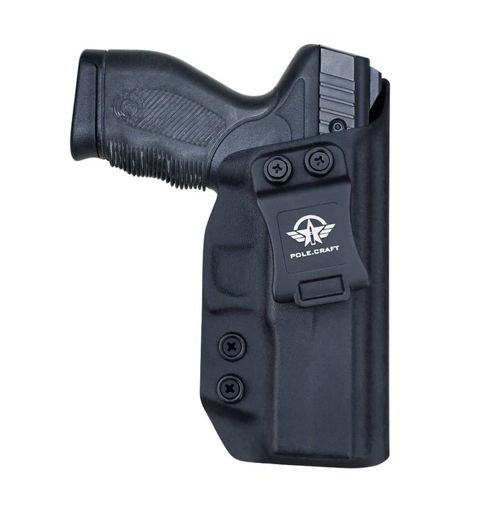 PoLe.Craft IWB Kydex Holster Custom Fit: Taurus 24/7-9mm / .40 Pistol - Inside Waistband Concealed Carry - Adj. Cant Retention - Cover Mag-Button - Widened Entrance - No Wear, No Jitter