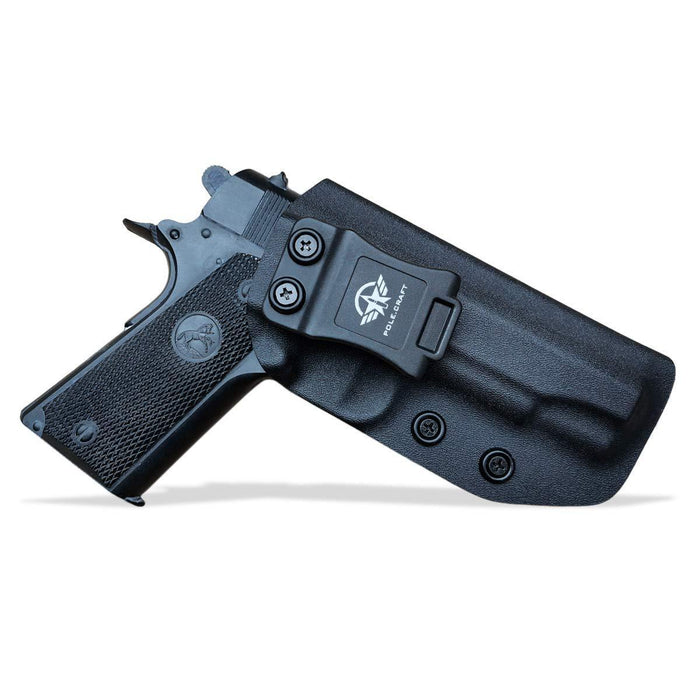 IWB Kydex Holster Colt 1911 Commander .45 / 4.5 Inch Concealed Carry - IWB 1911 Commander Holster - Concealed 1911 Holster IWB - Kydex IWB Holster 1911 Concealed - Black