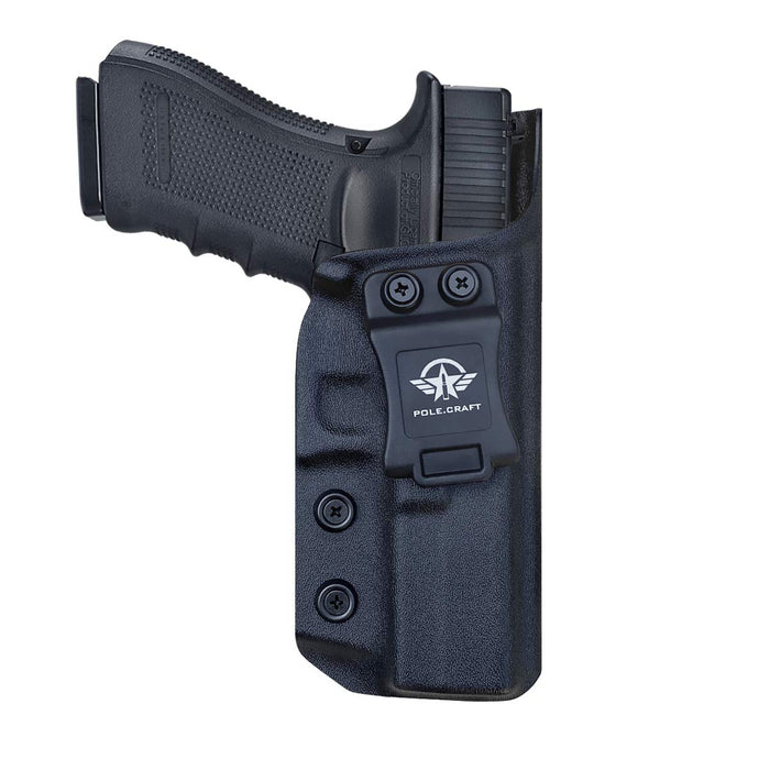 Kydex IWB Holster Custom Fit: Glock17 / Glock 22 / Glock 31 (Gen 3 4 5) Pistol - Inside Waistband Concealed Carry - Adj. Cant Retention - Cover Mag-Buttom - Widened Entrance - No Wear, No Jitter