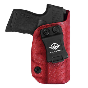 Sig P365 Holsters, P365 SAS Holster, Carbon Fiber Kydex Holster IWB for: Sig Sauer P365 / P365 SAS Pistol - Inside Waistband Concealed Carry - Cover Mag-Button - Widened Entrance - No Wear, No Jitter (Red, Right Hand)