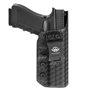 Glock 17 Holster, Carbon Fiber Kydex Holster IWB for Glock 17 / Glock 22 / Glock 31 (Gen 3 4 5) - Inside Waistband Carry Concealed Holster Glock 17 Gun Accessories (Black, Right)