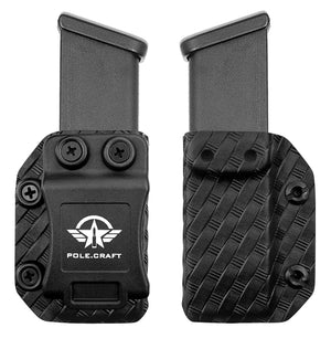 IWB/OWB Glock Magazine Carbon Fiber Kydex Holster - Glock Mag Carrier - Available Model: 9mm/.40 Double Stack Magazines for: Glock 17 19 22 23 25 26 27 31 32 33 34 35 37 38 39 Magazines Holder Case
