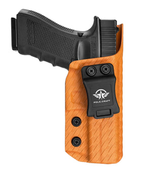 Glock 17 Holster, Carbon Fiber Kydex Holster IWB for Glock 17 / Glock 22 / Glock 31 (Gen 3 4 5) - Inside Waistband Carry Concealed Holster Glock 17 Gun Accessories (Orange, Right)