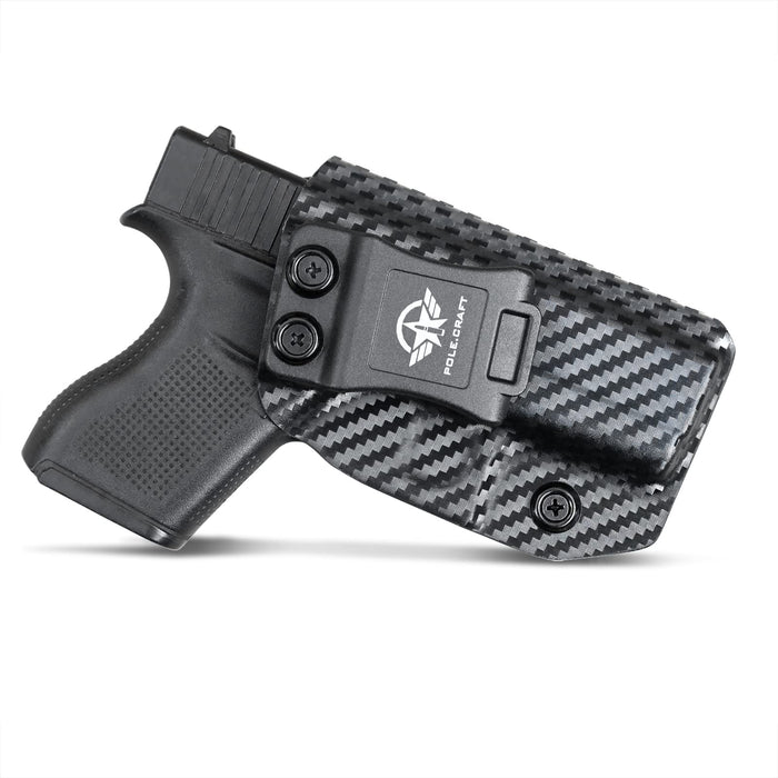 Glock 43 Holster, Glock 43X Holster IWB Kydex Holster Custom Fits: Glock 43 / Glock 43X Pistol - Inside Waistband Concealed Carry - Adj. Cant Retention - Cover Mag-Button - No Wear - No Jitter