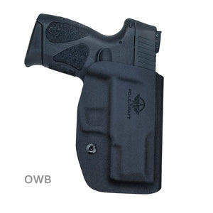 Taurus G2C Holsters, Kydex OWB Holster For Taurus G2C 9mm & Millennium PT111 G2 / PT140 Guns Pistol Case - Waistband Outside Carry, 1.5-2 Inch Belt Clip - Adj. Width Height Cant, Entrance Widen - Black