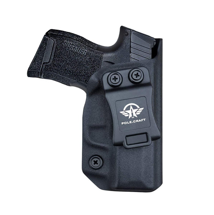 IWB Kydex Holster Custom Fit: Sig Sauer P365 / P365 SAS Pistol - Inside Waistband Concealed Carry - Adj. Cant Retention - Cover Mag-Button - Widened Entrance - No Wear, No Jitter - Black