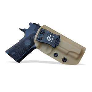 IWB Kydex Holster Colt 1911 Commander .45 / 4.5 Inch Concealed Carry - IWB 1911 Commander Holster - Concealed 1911 Holster IWB - Kydex IWB Holster 1911 Concealed - Tan - PoLe.Craft Holster & Knives