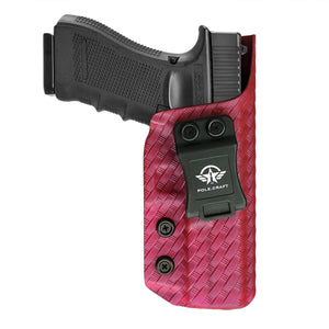 Glock 17 Holster, Carbon Fiber Kydex Holster IWB for Glock 17 / Glock 22 / Glock 31 (Gen 3 4 5) - Inside Waistband Carry Concealed Holster Glock 17 Gun Accessories (Red, Right)