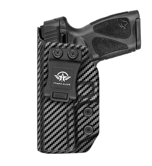 Taurus G3 Holster, Carbon Fiber Kydex Holster IWB Custom Fit: Taurus G3 9mm / .40 Pistol - G3 Taurus Holster - Inside Waistband Concealed Carry - Cover Mag-Button - Widened Entrance - No Wear, No Jitter