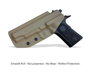 IWB Kydex Holster Colt 1911 Commander .45 / 4.5 Inch Concealed Carry - IWB 1911 Commander Holster - Concealed 1911 Holster IWB - Kydex IWB Holster 1911 Concealed - Tan - PoLe.Craft Holster & Knives