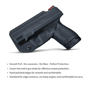Kydex IWB Holster Fit: Smith & Wesson M&P Shield 9mm .40 S&W Pistol Case Concealed Carry - Inside Waistband Carry Concealed Holster M&P Shield 9mm .40 - Black - PoLe.Craft Holster & Knives