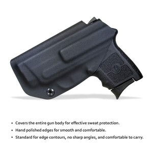 KYDEX IWB Holster Bodyguard 380 with Laser Waistband Carry Concealed Holster Bodyguard 380 Laser Pistol Holster Gun Case - Black - PoLe.Craft Holster & Knives