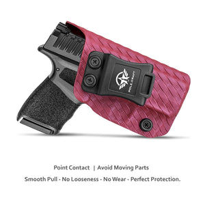 Hellcat Holster, Carbon Fiber Kydex Holster IWB for Springfield Armory Hellcat Pistol Case Pocket - Inside Waistband Carry Concealed Holster Hellcat Accessories Guns Pouch (Red, Right Hand)