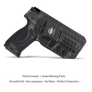 M&P 9mm Holster, M&P 2.0 Holster, Carbon Fiber Kydex Holster IWB Custom Fit: Smith & Wesson M&P 9mm M2.0 4"/4.25" Pistol - Inside Waistband Concealed Carry - Cover Mag-Button - Widened Entrance - No Wear, No Jitter (Black)