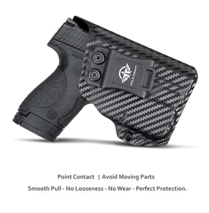 M&P Shield 40 Holster with TLR-6 Light Laser Carbon Fiber for Smith & Wesson M&P Shield 9mm/.40 w/TLR-6 - Inside Waistband Carry Concealed Holster M&P Shield 9mm with Laser (Black, Right Hand)