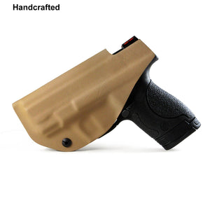 Kydex IWB Holster Fit: Smith & Wesson M&P Shield 9mm .40 S&W Pistol Case Concealed Carry - Inside Waistband Carry Concealed Holster M&P Shield 9mm .40 - Tan - PoLe.Craft Holster & Knives