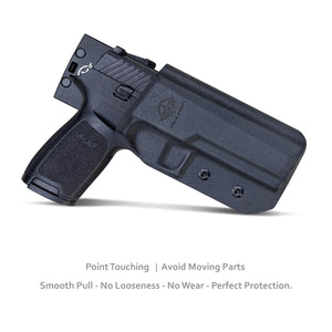 P320 Holster OWB Kydex for Sig Sauer P320 Carry / P320 Full Pistol Case - Outside Waistband Carry / 1.5-2 Inch Belt Clip with Leggings - Adj. Width Height Retention Cant, Entrance Widened