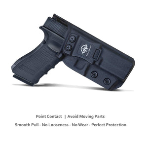 Kydex IWB Holster Custom Fit: Glock17 / Glock 22 / Glock 31 (Gen 3 4 5) Pistol - Inside Waistband Concealed Carry - Adj. Cant Retention - Cover Mag-Buttom - Widened Entrance - No Wear, No Jitter